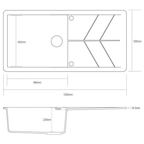 Sotera 100 Inset Kitchen Sink With Drainer Mink
