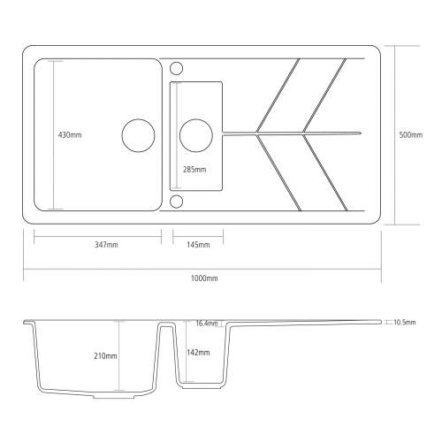 Caple Sotera 150 Inset 1.5 Bowl Kitchen Sink With Drainer - Mink