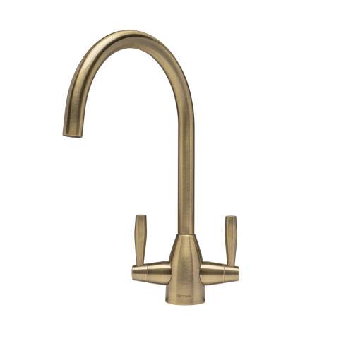 Caple AVEL Twin Lever Antique Brass Kitchen Tap