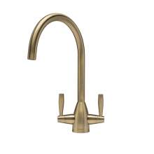 Caple AVEL Twin Lever Antique Brass Kitchen Tap