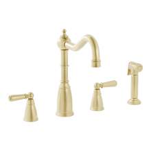 Bidbury & Co Stockwell 4 Hole Mixer Tap with Metal Lever Handles and Side Spray