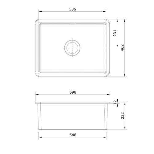 Rangemaster Rustique CRUB5340WH Single Bowl Ceramic Sink