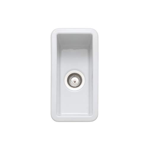 Rangemaster Rustique CRUB1740WH Half Bowl Ceramic Sink