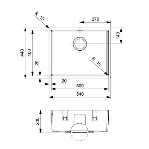 Reginox Newark 50x40 Stainless Steel Sink