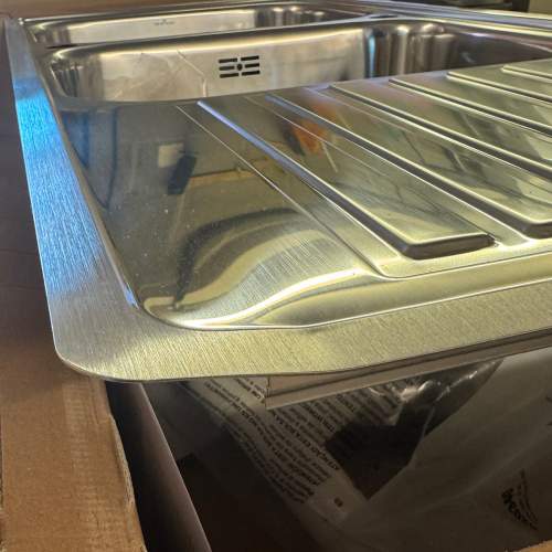 Reginox CENTURIO L30 Double Bowl Kitchen Sink with Drainer - Clearance Item