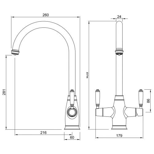 Abode Oxbury 3 in 1 Instant Hot Water Kitchen Tap