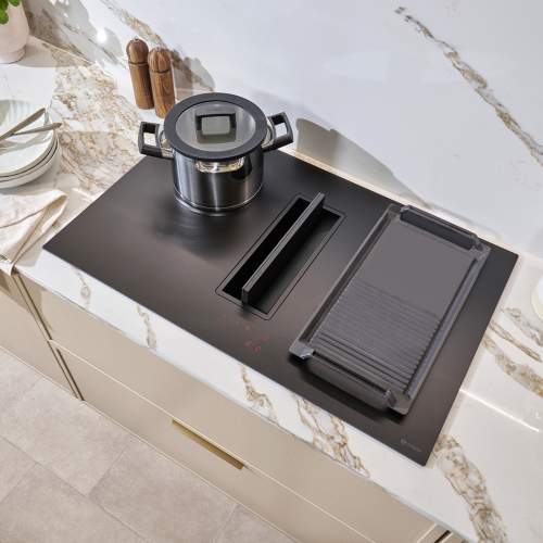 Caple DD832BK 83cm Induction Hob with Downdraft Extractor