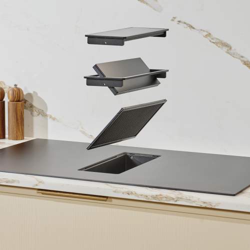 Caple DD832BK 83cm Induction Hob with Downdraft Extractor