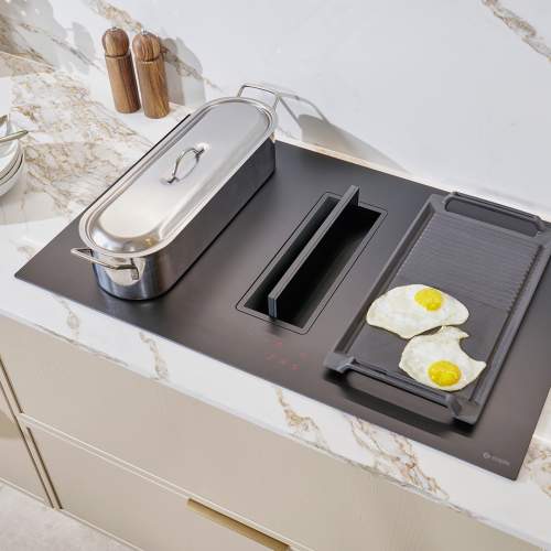 Caple DD832BK 83cm Induction Hob with Downdraft Extractor