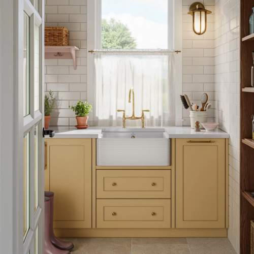 Whitebirk Linear Barley Single Bowl Fireclay Kitchen Sink