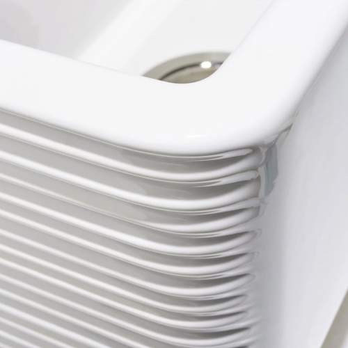 Whitebirk Linear Lostock Double Bowl Fireclay Kitchen Sink