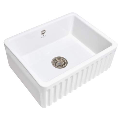 Whitebirk Barley Single Bowl Fluted Front Fireclay Kitchen Sink