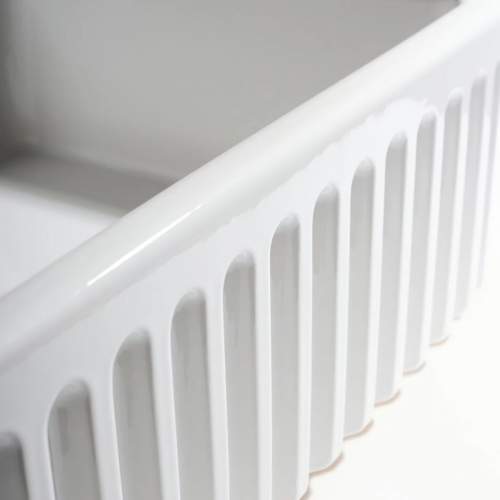 Whitebirk Barley Single Bowl Fluted Front Fireclay Kitchen Sink