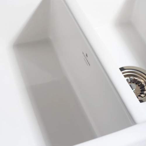 Whitebirk Fluted Lostock Double Bowl Fireclay Kitchen Sink