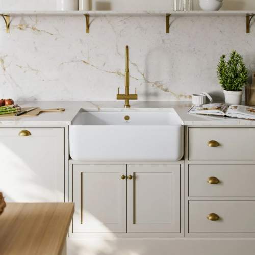 Whitebirk Samlesbury Single Bowl Fireclay Kitchen Sink