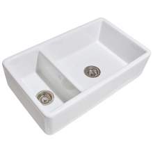 Whitebirk Lostock Double Bowl Fireclay Kitchen Sink