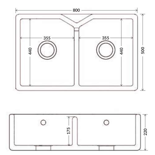 Whitebirk Pendleton Double Bowl Fireclay Kitchen Sink