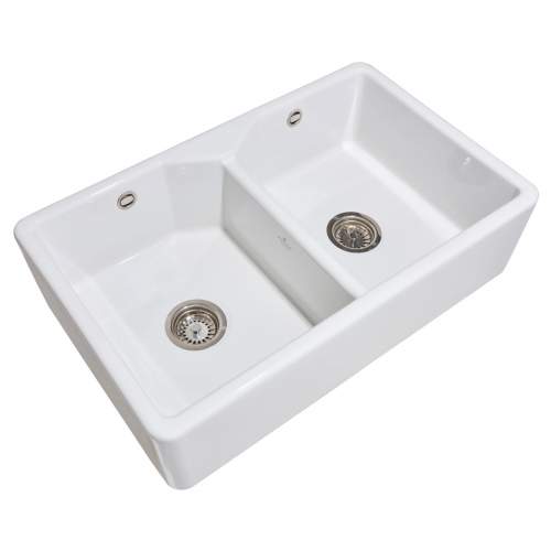Whitebirk Ribbleton Double Bowl Fireclay Kitchen Sink