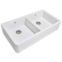 Whitebirk Stonyhurst Double Bowl Fireclay Kitchen Sink