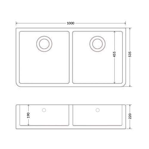 Whitebirk Stonyhurst Double Bowl Fireclay Kitchen Sink