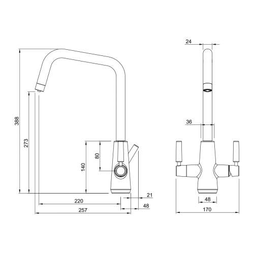 Abode Scandi X 4 in 1 Instant Hot Water and Filter Kitchen Tap