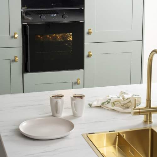 Caple C2225BG Sense 60cm Electric Single Side Opening Black Glass Oven