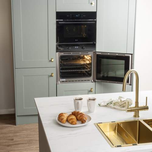Caple C2225BG Sense 60cm Electric Single Side Opening Black Glass Oven