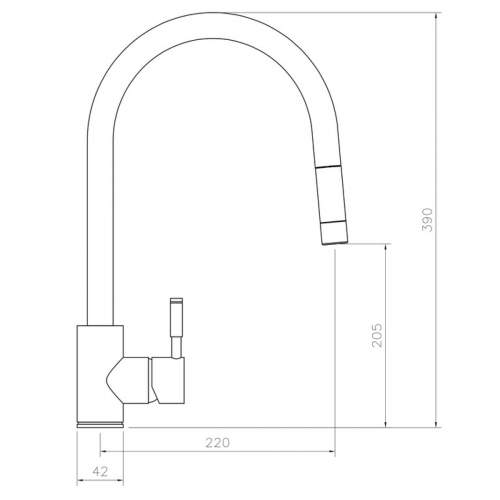 Rangemaster Aquatrend Single Lever Pull Out Tap