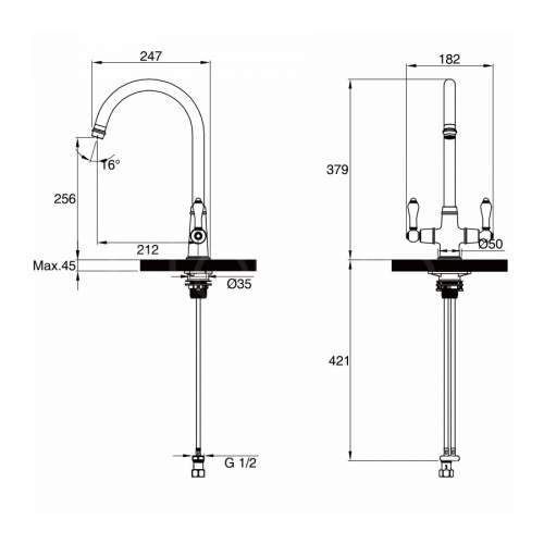 Clearwater EL20BC Elegance Brushed Copper Kitchen Tap
