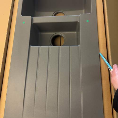 Faulty Clearance Item - Reginox Harlem 15 1.5 Bowl Granite Sink in Grey